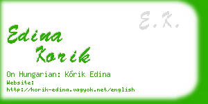 edina korik business card